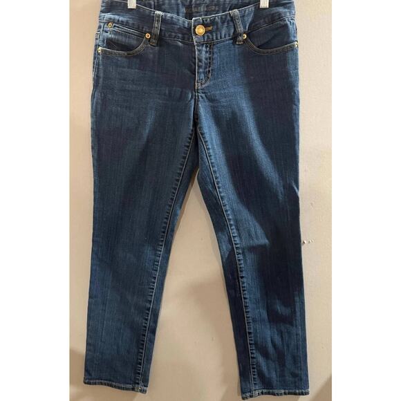 Michael Kors Jeans Women Size 6 Blue Denim Stretch 5 Pockets High Waisted Preppy - Picture 1 of 11